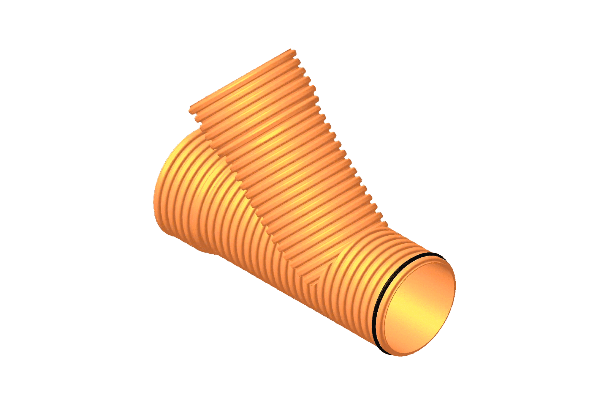 Corrugated single branch 45º