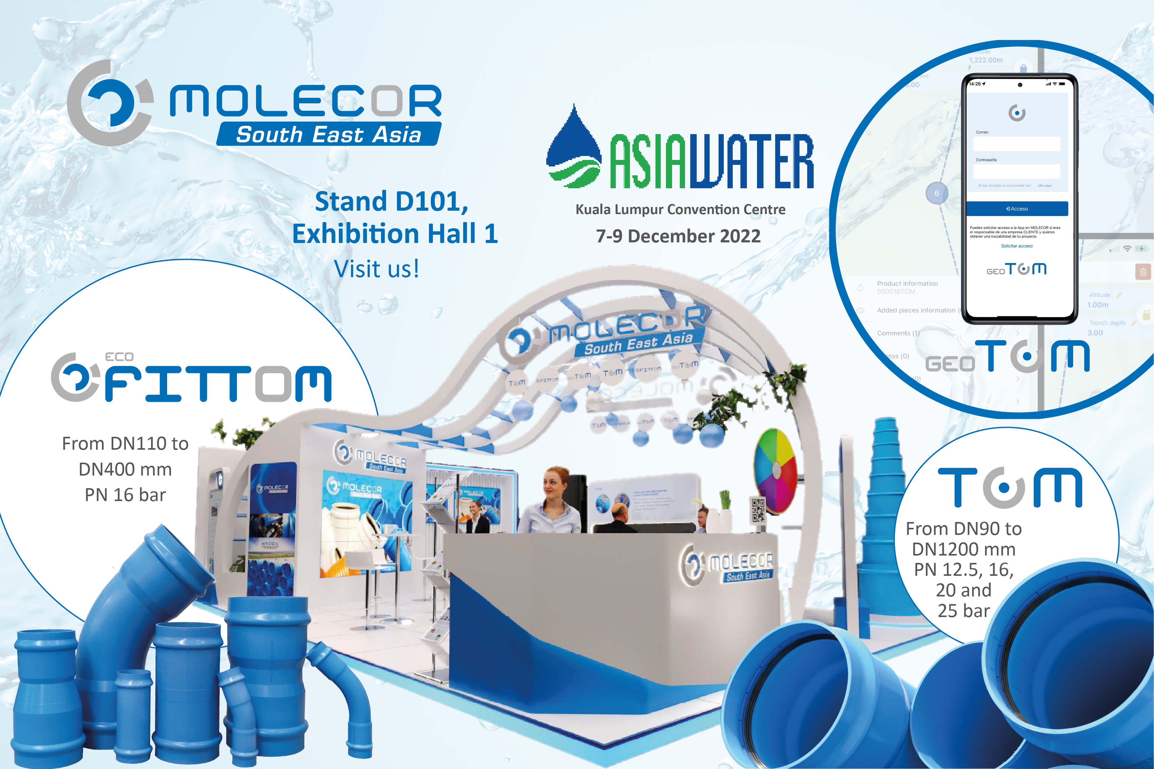 Molecor (SEA) Sdn Bhd примет участие в выставке Asia Water Expo & Forum с 7 по 9 декабря.